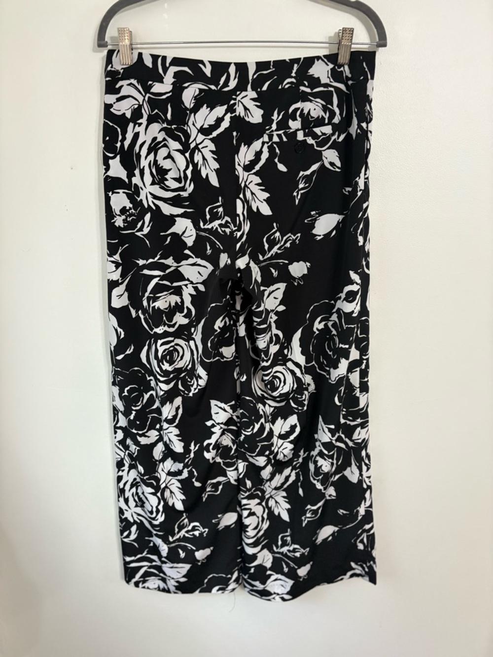 Ralph Lauren Black & White Floral Wide-Leg Pants NWOT SIZE 6 - Picture 3 of 4